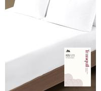 Mayfair Linen Drap-Housse 100% Coton égyptien satiné - 800 Fils au Pouce carré - Poche Profondes de 40,6 cm, élastique sur Tout Le pourtour, indicateurs latéraux tête/Pieds, lit Queen-Size, Blanc