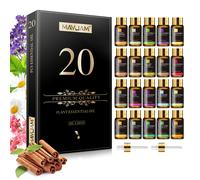 MAYJAM 20pcs / set huiles essentielles boîte-cadeau pour brûleur humidificateur diffuseur bougie de parfum bricolage, lavende jasmin eucalyptus vanille menthe bois de sandal orange Ylang Bergamote 20p