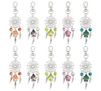 MAYJOYDIY 10 Porte Clés Attrape Rêves de Dinde Ailes en Plumes Pendentifs Perles de Mer et D'Océan Décoration Murale Accessoires pour Colliers Bracelets Boucles D'Oreilles Sac Bricolage Bijoux