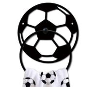 MAYJOYDIY Anneau Porte Serviette en Métal Motif Football Porte Serviettes Noir Ball Game Panneau Mural de Sport à Suspendre Accessoire de Salle de Bain Décoration de Cuisine Cadeau