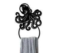 MAYJOYDIY Anneau porte-serviettes en métal en forme de pieuvre - Motif animal de l'océan - Décoration murale de salle de bain - Accessoires de salle de bain - Pour salle de bain, cuisine, décoration