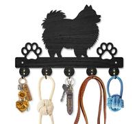 MAYJOYDIY Porte Mural en Bois pour Chien de Poméranie Crochets Muraux pour Clés Pattes de Chien 30×20cm Porte Manteau avec 5 crochets en Alliage pour Entrée Porte D'Entrée Cuisine Bureau Décor