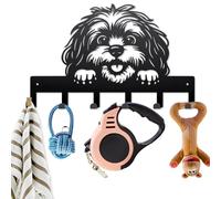 MAYJOYDIY Porte Clés en Métal Chien de dessin animé Porte Manteau Mural Animaux compagnie 40×25cm Porte Clés Organisateur Rack avec 6 crochets pour Cadeaux Manteaux Chapeaux Serviettes Sacs Suspendus