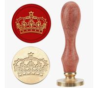 MAYJOYDIY Sceau de Cire à Couronne 25mm Tampons de Cire à Cacheter Vintage Royal King Crown Tampon à Tête en Laiton Amovible pour les Invitations les Enveloppes les Emballages Cadeaux et la Décor