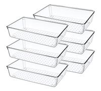 maykawe Lot de 6 organiseurs de tiroir empilables antidérapants en plastique sans danger pour cuisine, salle de bain, bureau