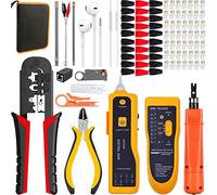 MAYLINE Pince à Sertir de Fil RJ45 Testeur de Network Réseau Cable Kit CAT7 CAT5 CAT6 Réseau d'Outils Réparation d'Ordinateur, Professional Sertissage Maintenance de Testeur de Câble LAN (RED)