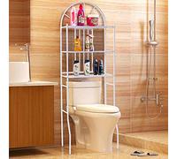 MAYMA Etagère de Salle de Bain à 3 Niveaux, Meuble de Rangement au-Dessus des Toilettes WC ou Lave-Linge, Étagère de Rangement pour Salle de Bain, Économiseur D'espace (Blanc/65 * 34 * 177cm)