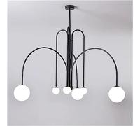 MayNuo 6 Luminaires Suspension Globe En Verre Lait Blanc Or Leds Moderne Pour Salle À Manger Suspension Boule Spoutnik Rouge Noir Pour Salon Chambre À Manger Cuisine/K