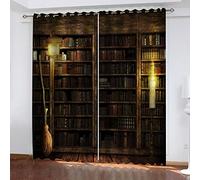MAYNUO Rideaux Thermiques Isolants Anti Froid, Rideaux Art De La Bibliothèque Moderne 3D Imprimé Motif 200x160 Cm Rideau Occultants À Oeillets pour Chambre, Rideau Salon, Maison Chambre Fenetre