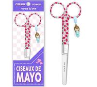 Mayo Ciseaux infirmiere, ciseaux infirmier bout rond | infirmiere accessoires avec motifs uniques à pansement compressif | lames aiguisées inox | idéal trousse de secours