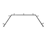 Mayrhyme Black Bay Window Tringle à rideaux avec embouts et supports en aluminium, tringle centrale réglable de 91,4 à 183 cm, tringles latérales de 50,8 à 91,4 cm, diamètre de 2,5 cm