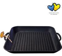 MAYSTERNYA Plaque de gril en fonte à induction - 35 x 35 x 4 cm - Poêle à griller - Plaque de gril en fonte - Accessoires de gril - Plaque de gril - Noir mat
