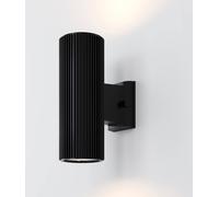 Maytoni Applique murale extérieure Rando O419WL-02B noire métal Up/Down dimmable 2x E27 9,5x26 cm