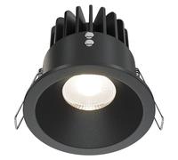 Maytoni Zoom LED Downlight, luminaire encastré 12W dimmable noir IP65 90Ra Ø8,5mm blanc chaud