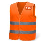MAZALAT work wear Gilet securite 4 & 10 pièces pour Hommes & Femmes - Conforme aux Normes en ISO 20471 & en ISO 13688 - léger & Respirant - Gilet reflechissant Velo, Veste de Chantier