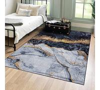 Mazovia Grand Tapis Salon 160x230cm Noir Anthracite Abstrait Glamour | Tapis pour Chambre Salle à Manger Bureau Élégant Antidérapant Lavable en Machine Anti-Allergène Chauffage au Sol Poils Courts