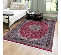 Mazovia Grand Tapis Salon 160x230cm Rouge Classique Traditionnel Élégant | Tapis pour Chambre Bureau Salle à Manger Couloir Antidérapant Lavable en Machine Anti-Allergène Chauffage au Sol Poils Courts