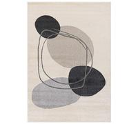 Mazovia Grand Tapis Salon 200x300cm Crème Géométrique Doux Anti-Allergène | Tapis pour Chambre Bureau Salle à Manger Beige Chauffage au Sol Facile D'entretien Tissé Mécaniquement Poils Mi-Longs Moderne