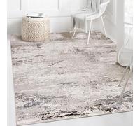 Mazovia Grand Tapis Salon 240x330cm Crème Marron Abstrait Doux Poils Courts | Tapis pour Chambre Salle à Manger Bureau Beige Anti-Allergène Chauffage au Sol Facile D'entretien Adapté aux Animaux Moderne