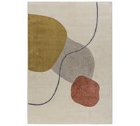 Mazovia Grand Tapis Salon 250x350cm Crème Géométrique Doux Anti-Allergène | Tapis pour Chambre Bureau Salle à Manger Beige Chauffage au Sol Facile D'entretien Adapté aux Animaux Poils Mi-Longs Moderne
