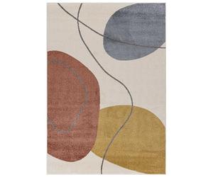 Mazovia Grand Tapis Salon 250x350cm Crème Géométrique Doux Anti-Allergène | Tapis pour Chambre Bureau Salle à Manger Beige Chauffage au Sol Facile D'entretien Tissé Mécaniquement Poils Mi-Longs Moderne