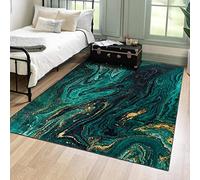 Mazovia Tapis de Sol Moderne - Lavable Tapis Imprimé à Poils Courts - Marbre Abstrait Motif - Doux Moquette pour Chambre - Tapis Antidérapant Toscana - Tapis Salon Vert 160x230 cm
