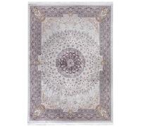Mazovia Tapis de Sol Oriental Vintage - Lavable Tapis Imprimé à Poils Courts - Traditionnel Moquette pour Chambre - Tapis Antidérapant Victoria - Tapis Salon - Beige Crème 120x170 cm