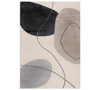 Mazovia Tapis Salon 120x170cm Crème Géométrique Doux Anti-Allergène Élégant | Tapis pour Chambre Bureau Salle à Manger Beige Chauffage au Sol Facile D'entretien Tissé Mécaniquement Poils Mi-Longs Moderne