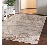 Mazovia Tapis Salon Modern - Tapis Grande Taille de Chambre Adulte Moderne à Poils Ras - Moquette pour Chambre et Salon - Rug Motif Abstrait Vintage - Beige 140x200 cm