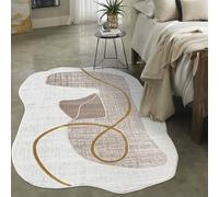 Mazovia Tapis Salon Moderne Irrégulier - Tapis Grande Taille de Chambre Adulte Moderne à Poils Ras - Moquette pour Chambre et Salon - Rug Gold - 80 x 150 cm