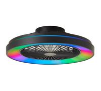 MAZZARO Plafonnier LED avec ventilateur noir LED intégrée