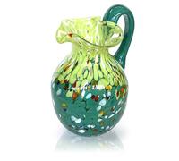 MAZZEGA ART & DESIGN - Carafe ÉDITION SPÉCIALE en verre soufflé et travaillée à la main, fabriquée sur l’île de Murano - Les Couleurs de Murano - Modèle VÉRONAIS Fabriqué en Italie (1, VERT CLAIR-VERT