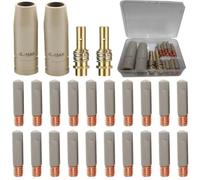 Mb-15ak Buse de protection de soudage avec nouveau revêtement pour systèmes Tig 15ak Mig Mag 0,8 mm 1,0 mm 1,2 mm alliage d'aluminium et kit de tiges de connexion (24 pièces - 0,8 mm)