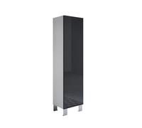 MB Muebles Bonitos, Armoire avec Pieds 12 cm Luke V4 pour Salon ou Salle à Manger Moderne, Meuble Modulaire en Mélamine Brillante, Couleur Blanc et Noir, 40x177x29 cm