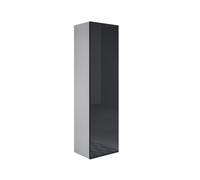 MB Muebles Bonitos, Armoire Mural Luke V4 pour Salon ou Salle à Manger Moderne, Meuble Modulaire en Mélamine Brillante, Couleur Blanc et Noir, 40x165x29 cm