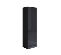 MB Muebles Bonitos, Armoire Mural Luke V4 pour Salon ou Salle à Manger Moderne, Meuble Modulaire en Mélamine Brillante, Couleur Noir, 40x165x29 cm