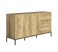 MB Muebles Bonitos, Buffet avec Deux Portes et Trois caissons Serena pour Salon et Salle à Manger Moderne, Mélamine Mate, Couleur Chêne Alpes, 150x80x41 cm