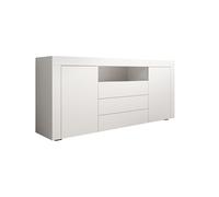 MB Muebles Bonitos | Buffet avec Deux Portes et Trois caissons Yanis pour Salon et Salle à Manger Moderne | Mélamine Mate | Couleur Blanc | 160x72x35 cm