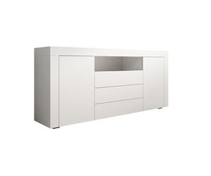 MB Muebles Bonitos | Buffet avec Deux Portes et Trois caissons Yanis pour Salon et Salle à Manger Moderne | Mélamine Mate | Couleur Blanc | 160x72x35 cm
