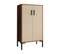 MB Muebles Bonitos | Buffet Bas Lander L17 pour Salon Moderne | Meuble de Rangement avec 2 Portes | Couleur Noyer et Beige | 60x110,5x30 cm