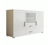 MB Muebles Bonitos | Buffet Roque pour Salon et Salle à Manger Moderne | Meuble TV en Mélamine | Couleur Blanc Brillant | 140x80x40 cm