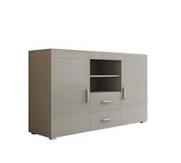 MB Muebles Bonitos | Buffet Roque pour Salon et Salle à Manger Moderne | Meuble TV en Mélamine | Couleur Gris Brillant | 140x80x40 cm