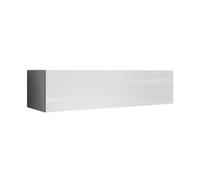 MB Muebles Bonitos, Meuble TV Mural Aitana M1 pour Salon Moderne, Meuble Modulaire Suspendu au Mur, Porte en PVC Haut Brillant, Structure en Mélamine Mate, Couleur Blanc, 120x30x40 cm