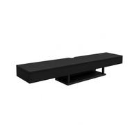 MB Muebles Bonitos, Meuble TV Mural Aydin pour Salon Moderne, Meuble Suspendu au Mur, Mélamine Mate, Couleur Noir, 150x22x29.6 cm