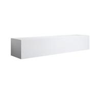 MB Muebles Bonitos, Meuble TV Mural Luke H2 pour Salon Moderne, Meuble Suspendu au Mur, Design Modulaire avec Porte Abattante, Mélamine Brillante, Blanc, 160x30x40 cm