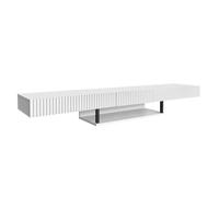 MB Muebles Bonitos | Meuble TV Suspendu 150 cm Couleur Blanc Renzo | pour Salon et Salle à Manger Moderne | 1 tiroir | Structure en Mélamine Mate | Couleur Blanc 150x40x22 cm