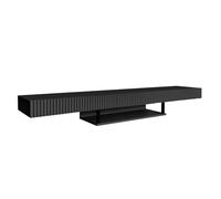 MB Muebles Bonitos | Meuble TV Suspendu 150 cm Couleur Noir Renzo | pour Salon et Salle à Manger Moderne | 1 tiroir | Structure en Mélamine Mate | Couleur Noir 150x40x22 cm