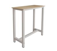 MB Muebles Bonitos | Table de Bar Haute ANI pour 2 Personnes avec Pieds en Métal | Table Cuisine en Mélamine Mate | Couleur Blanc et Sonoma | 100x100x40 cm