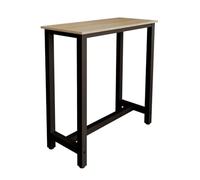 MB Muebles Bonitos | Table de Bar Haute ANI pour 2 Personnes avec Pieds en Métal | Table Cuisine en Mélamine Mate | Couleur Noir et Sonoma | 100x100x40 cm