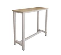 MB Muebles Bonitos | Table de Bar Haute ANI pour 2 Personnes avec Pieds en Métal | Table Cuisine en Mélamine Mate | Couleur Blanc et Sonoma | 120x100x40 cm